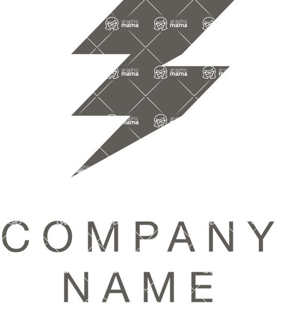 Business Logo Templates - vector graphics in a pack from GraphicMama - Vector Bolt Logo Design - Black and White